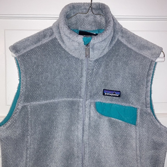 Patagonia Women's Retro Pile Fleece Vest size L large blue gray - Picture 7 of 7